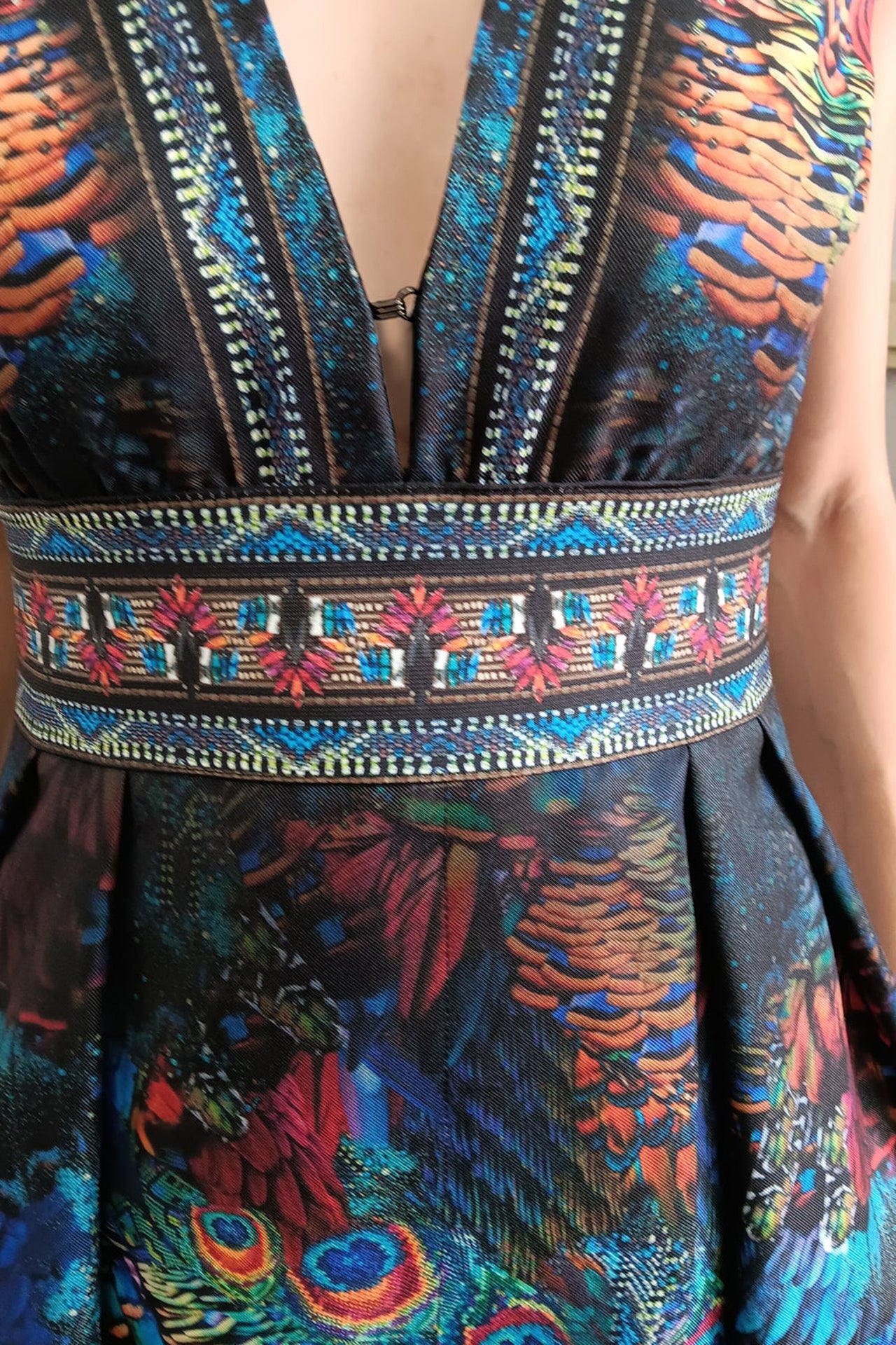 EMPIRE WAIST MAXI DRESS  WITH LINEN FEEL - AMAZONIA JIORO ДЪЛГА РОКЛЯ С УСЕЩАНЕ ЗА ЛЕН - AMAZONIA JIORO