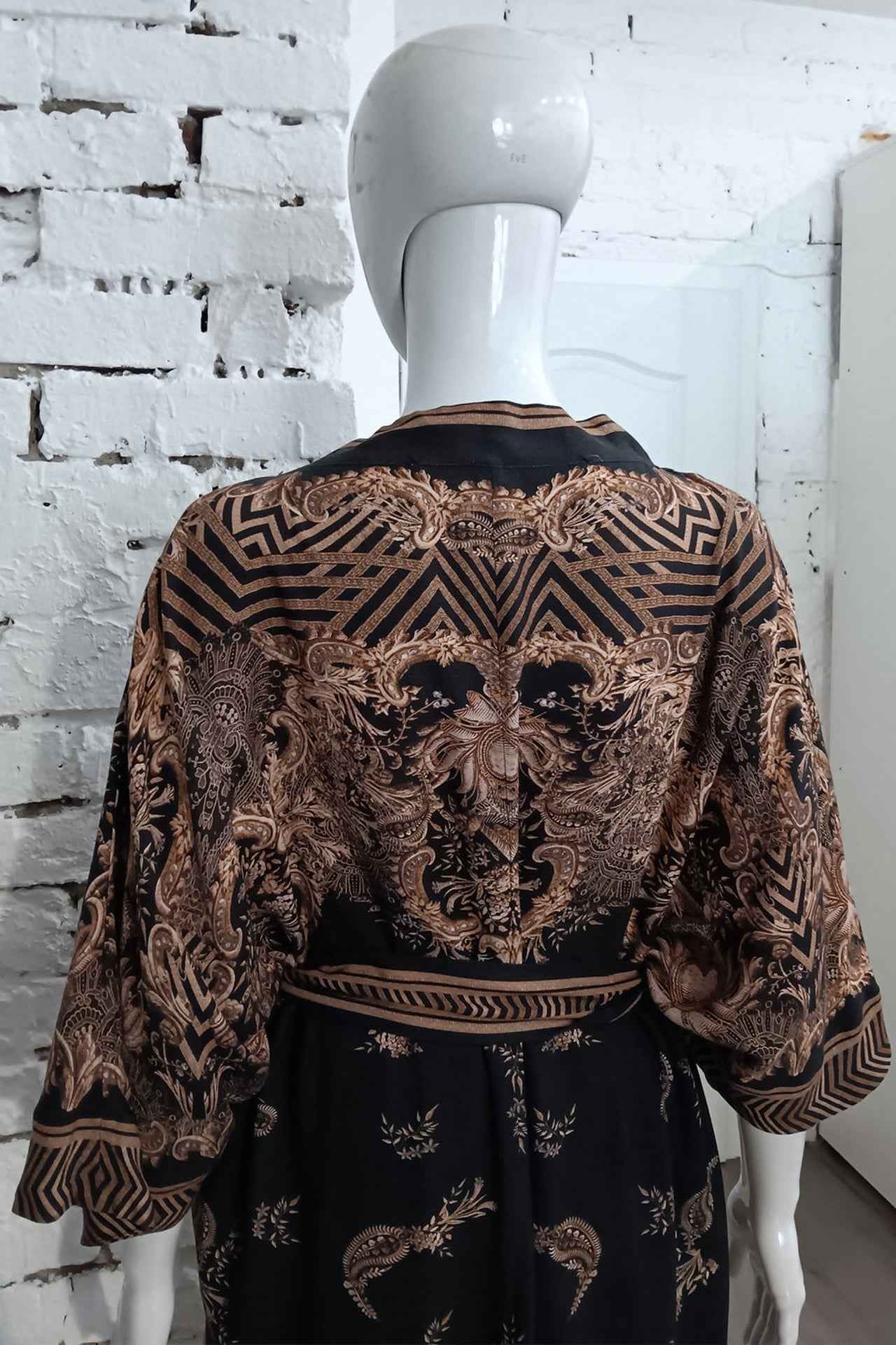 TWILL VISOSE KIMONO  – GOLDEN STRIPES