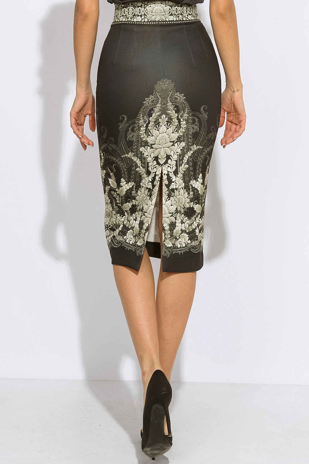 PENCIL SKIRT - FROZEN LOTUS JIORO ПОЛА ДО КОЛЯНОТО - FROZEN LOTUS JIORO