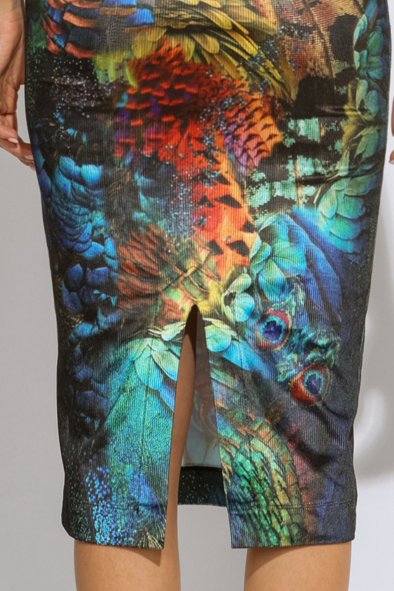 ROBE EN VELOURS CÔTELÉ À MANCHES BOUFFANTES - AMAZONIA