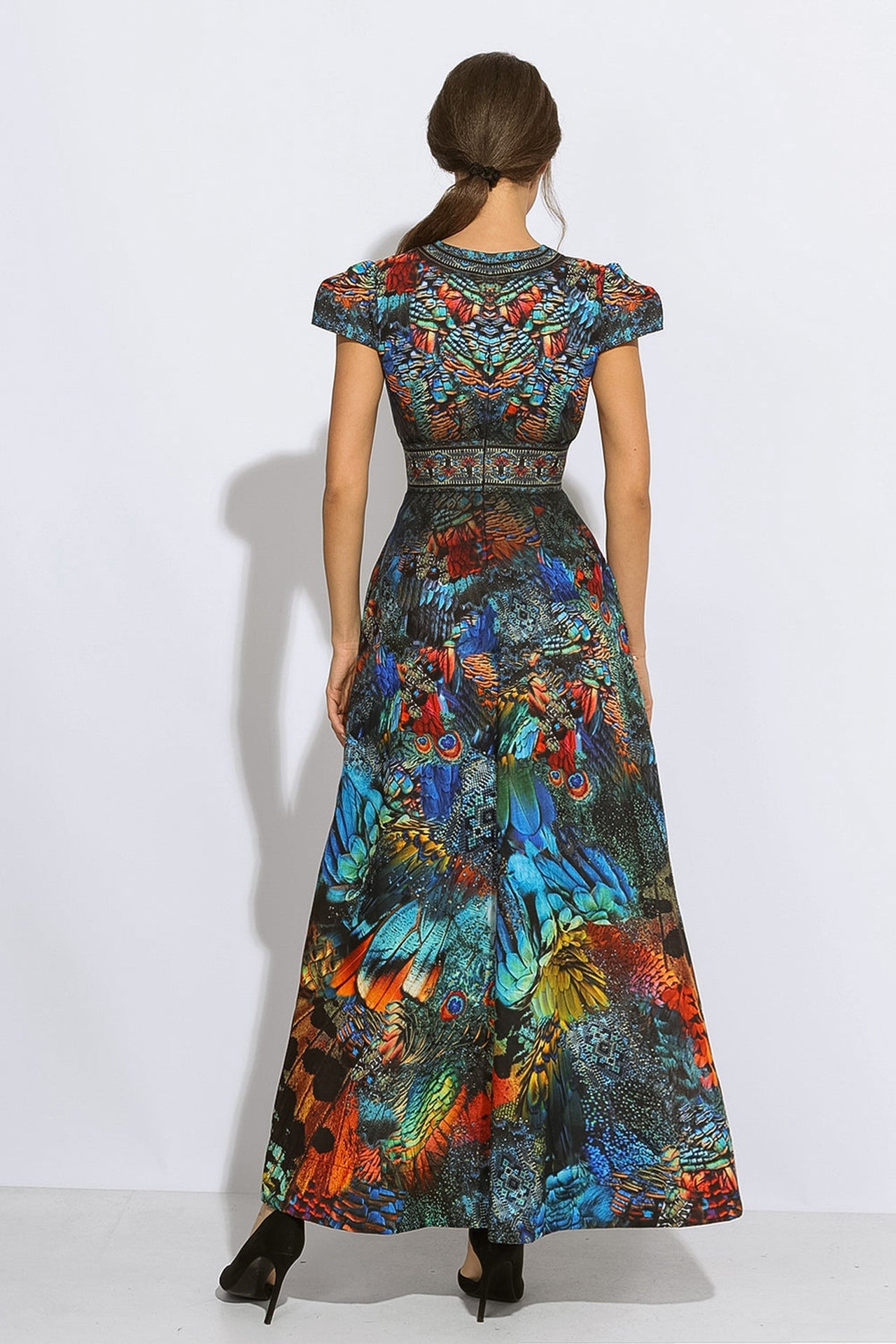 EMPIRE WAIST MAXI DRESS  WITH LINEN FEEL - AMAZONIA JIORO ДЪЛГА РОКЛЯ С УСЕЩАНЕ ЗА ЛЕН - AMAZONIA JIORO