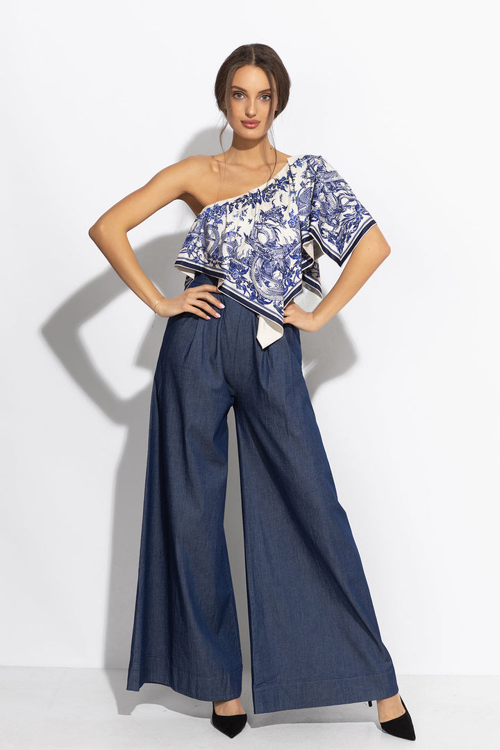 ELEGANT TOP WITH BARE SHOULDER - ASIA SKY - Fashion Roots