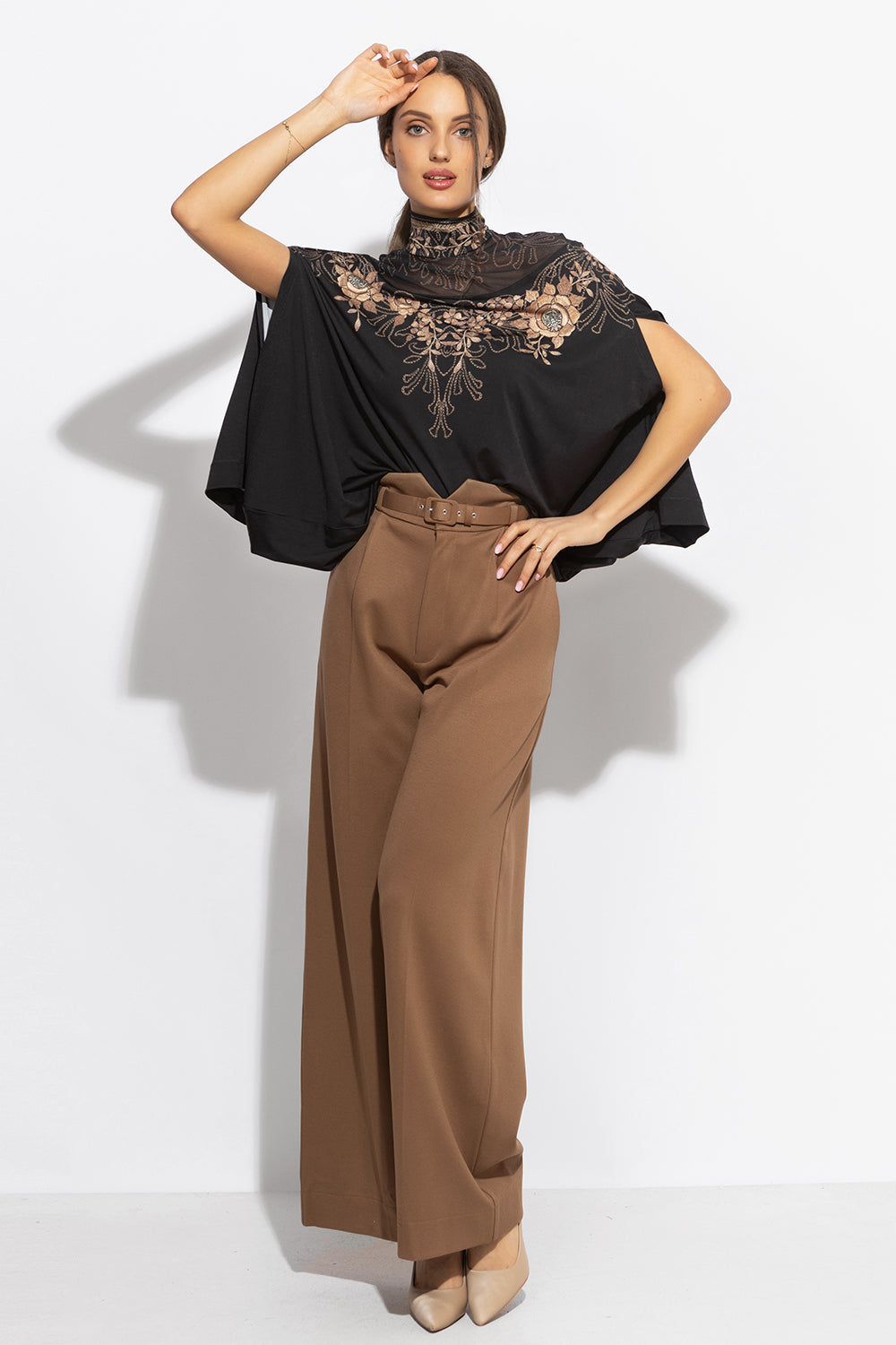 FREE BLOUSE - GOLDEN ROSES JIORO ШИРОКА ПРИЛЕП БЛУЗА С МРЕЖЕСТА ПЛАТКА - GOLDEN ROSES JIORO