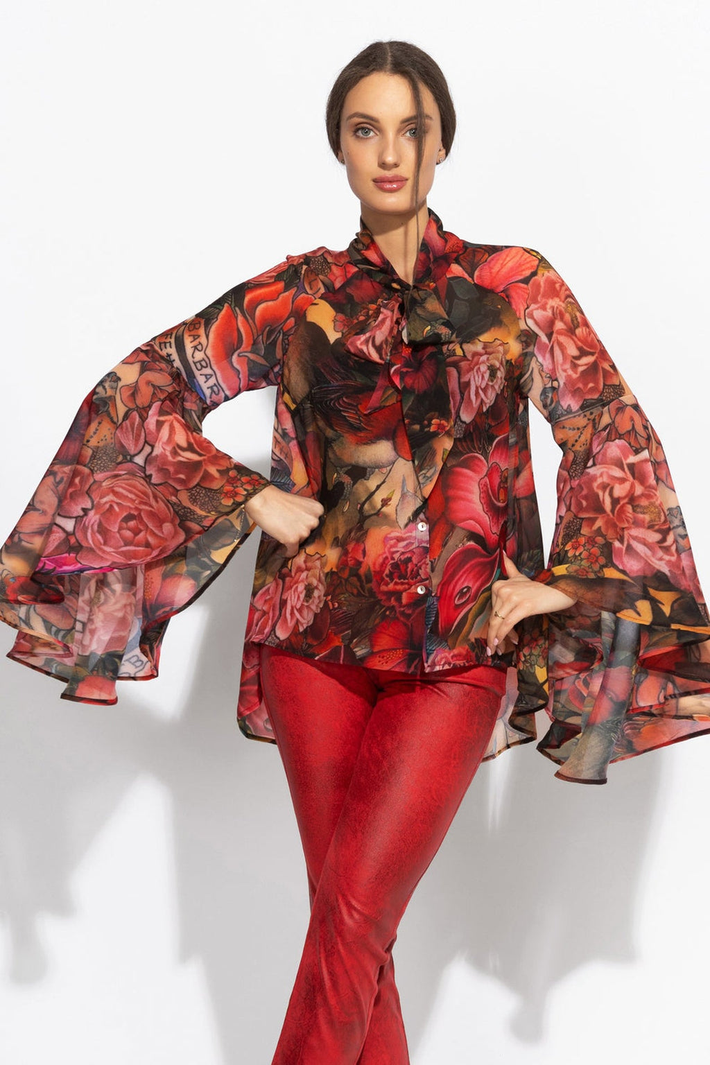 DESIGNER SHIRT WITH FLARED SLEEVES - TATTOO STAR JIORO ДИЗАЙНЕРСКА РИЗА С КЛОШ РЪКАВИ - TATTOO STAR JIORO
