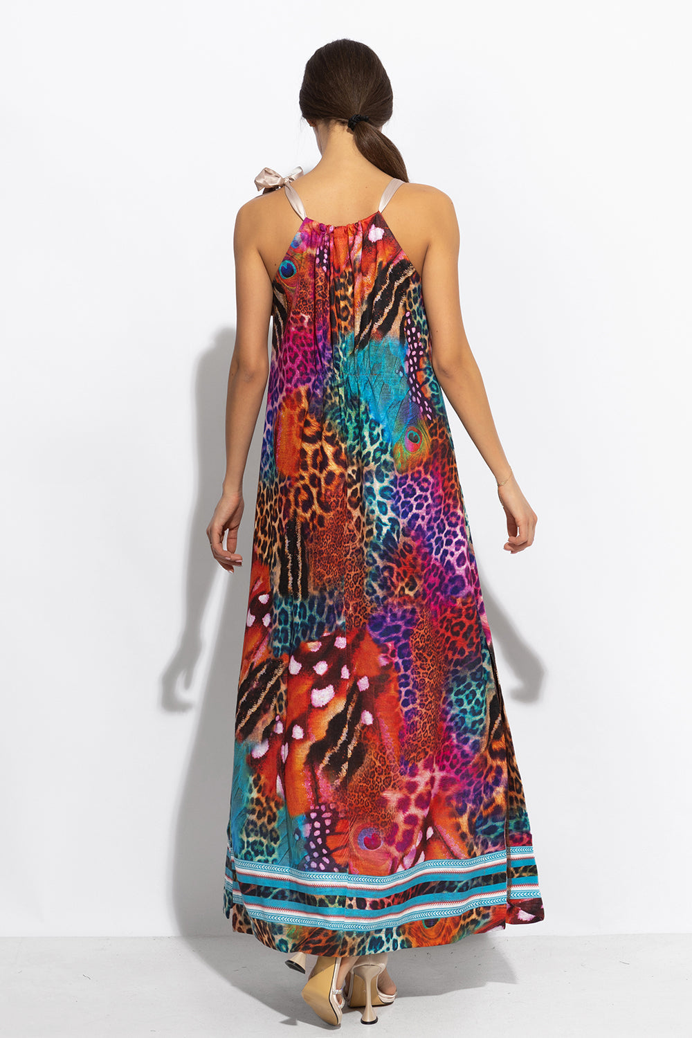 LOOSE LONG DRESS - LEO NEON WILD - Fashion Roots