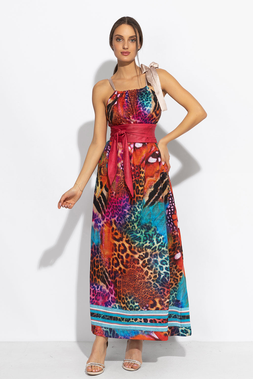 LOOSE LONG DRESS - LEO NEON WILD - Fashion Roots