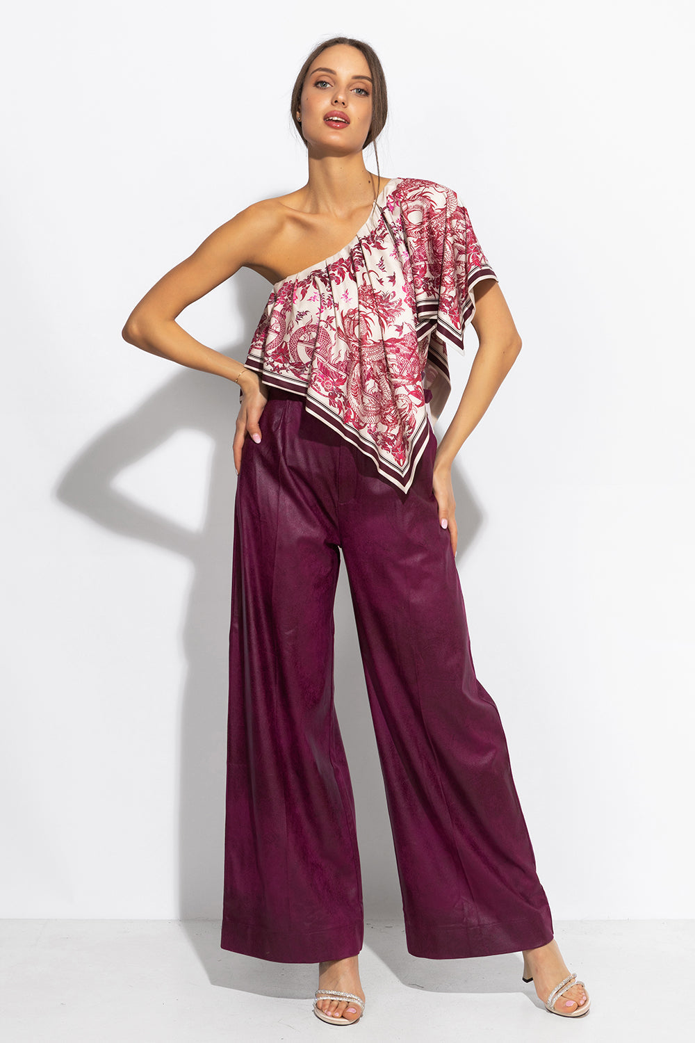 ELEGANT TOP WITH BARE SHOULDER - ASIA BORDEAUX - Fashion Roots