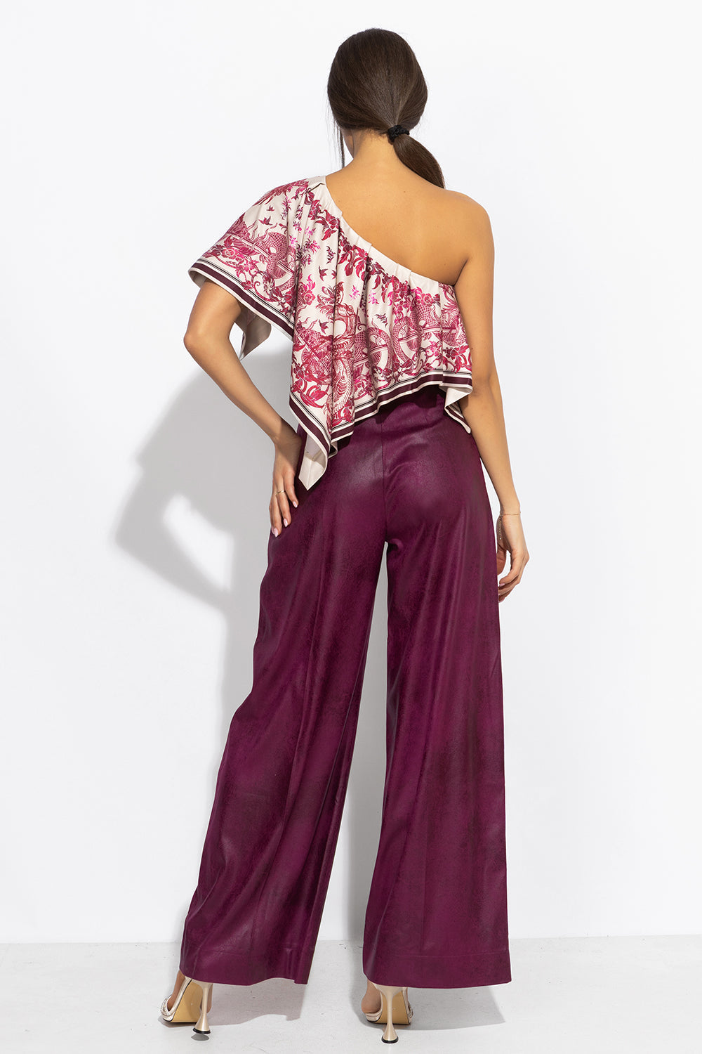 ELEGANT TOP WITH BARE SHOULDER - ASIA BORDEAUX - Fashion Roots