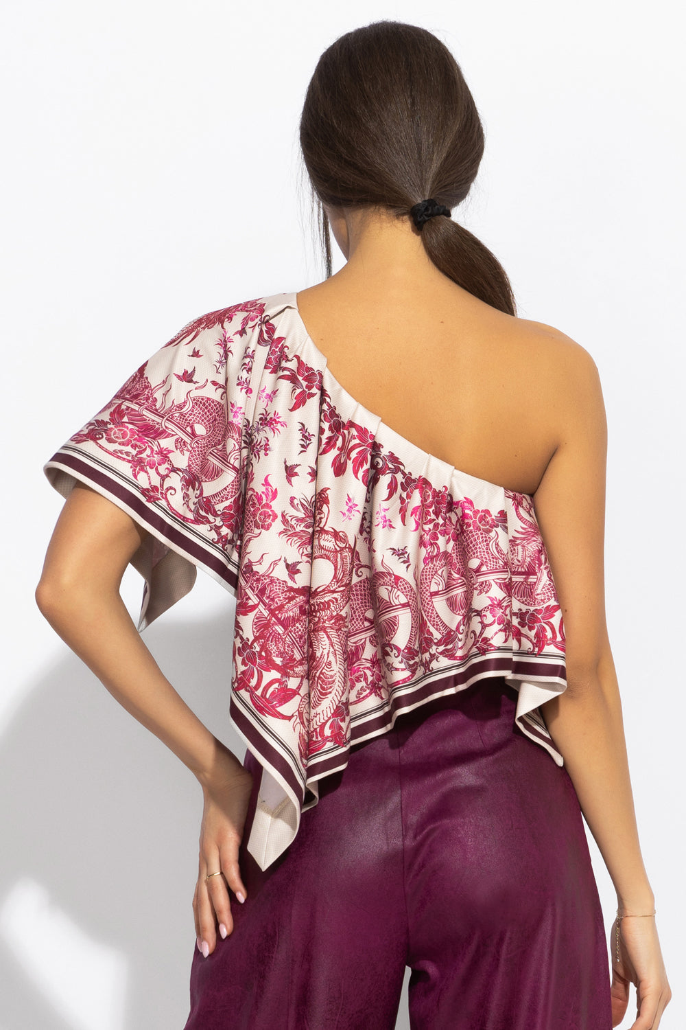 ELEGANT TOP WITH BARE SHOULDER - ASIA BORDEAUX - Fashion Roots