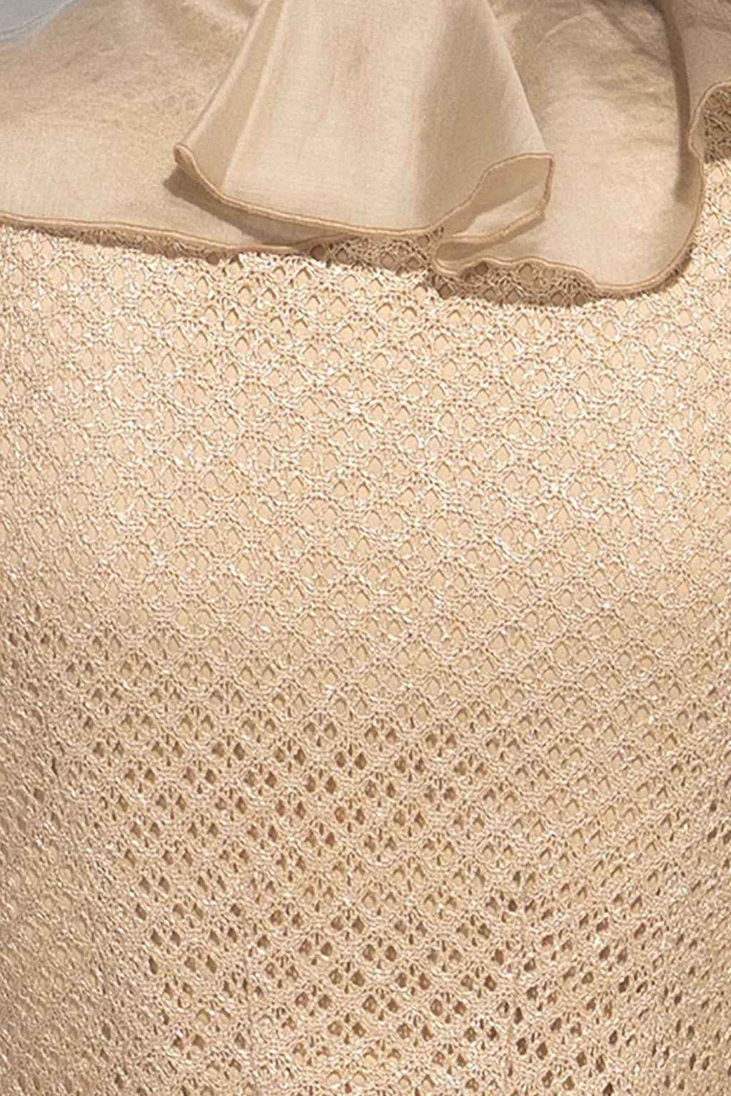 COTTON MESH CARDIGAN WITH RUFFLES - ESSENTIALS