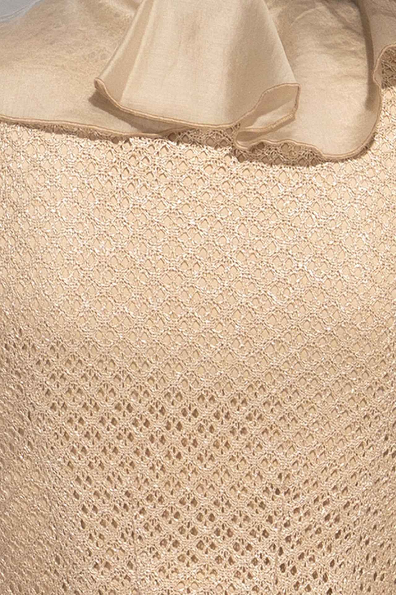 COTTON MESH CARDIGAN WITH RUFFLES - ESSENTIALS