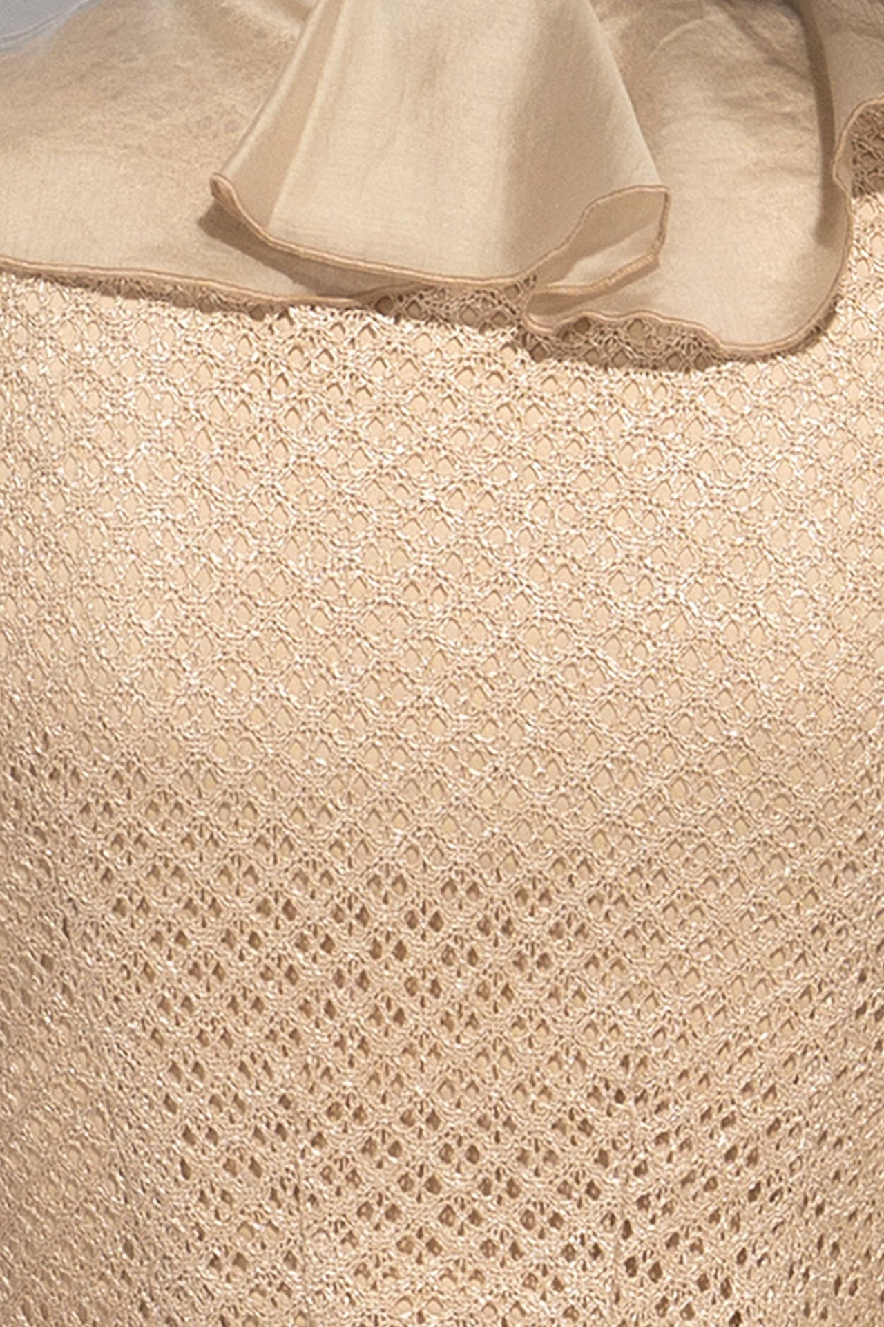 COTTON MESH CARDIGAN WITH RUFFLES - ESSENTIALS JIORO ПАМУЧНА МРЕЖЕСТА ЖИЛЕТКА С КЪДРИ - ESSENTIALS JIORO