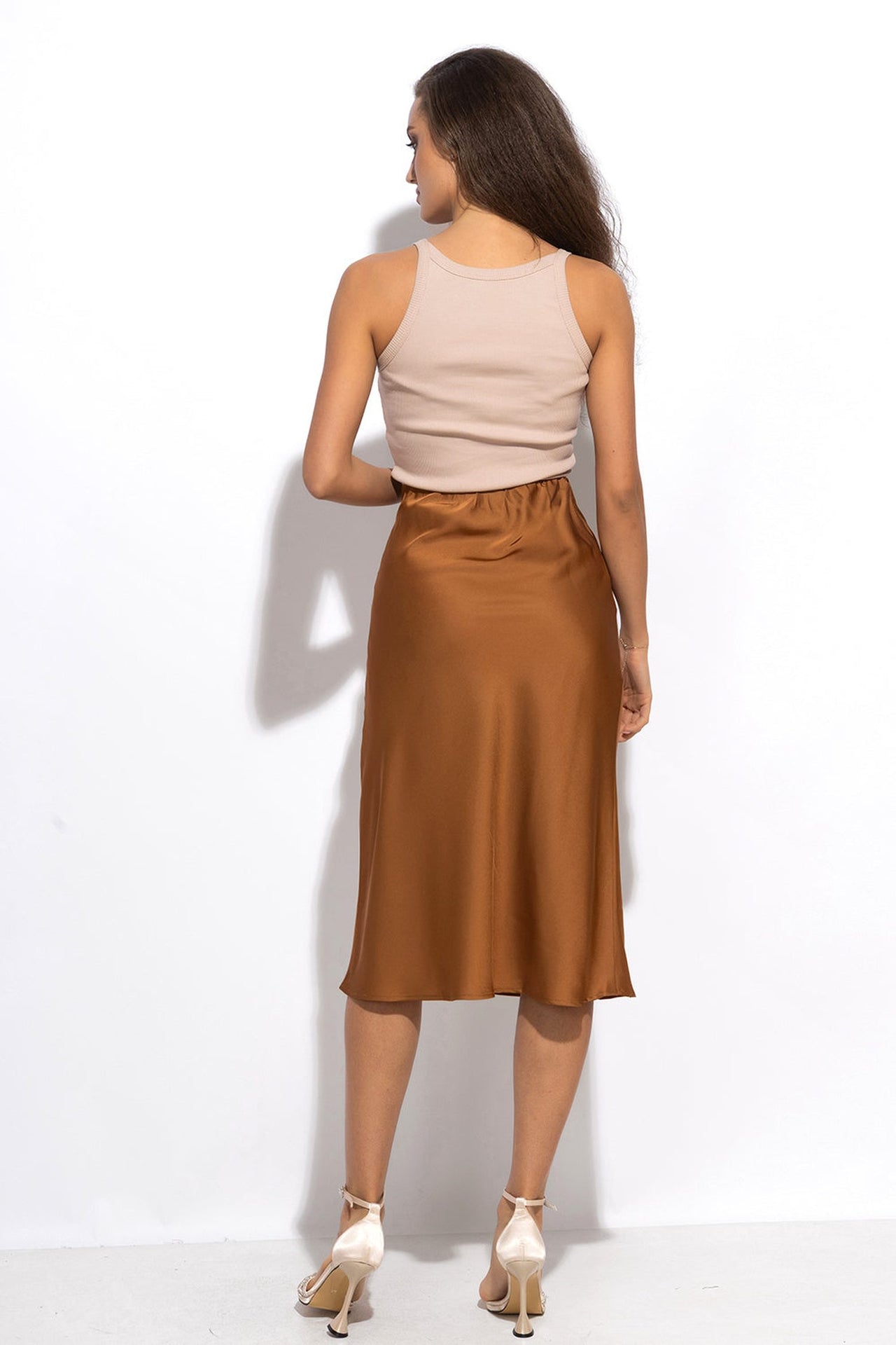 Débardeur en coton côtelé à fines bretelles beige - Essentials