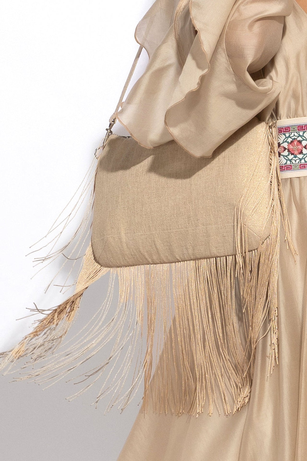 POCHETTE EN LIN DORÉ - LES ESSENTIELS