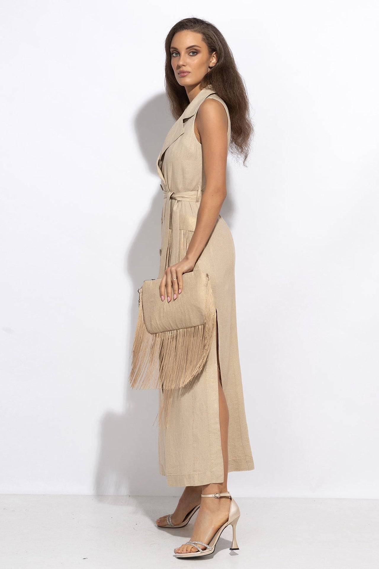 POCHETTE EN LIN DORÉ - LES ESSENTIELS