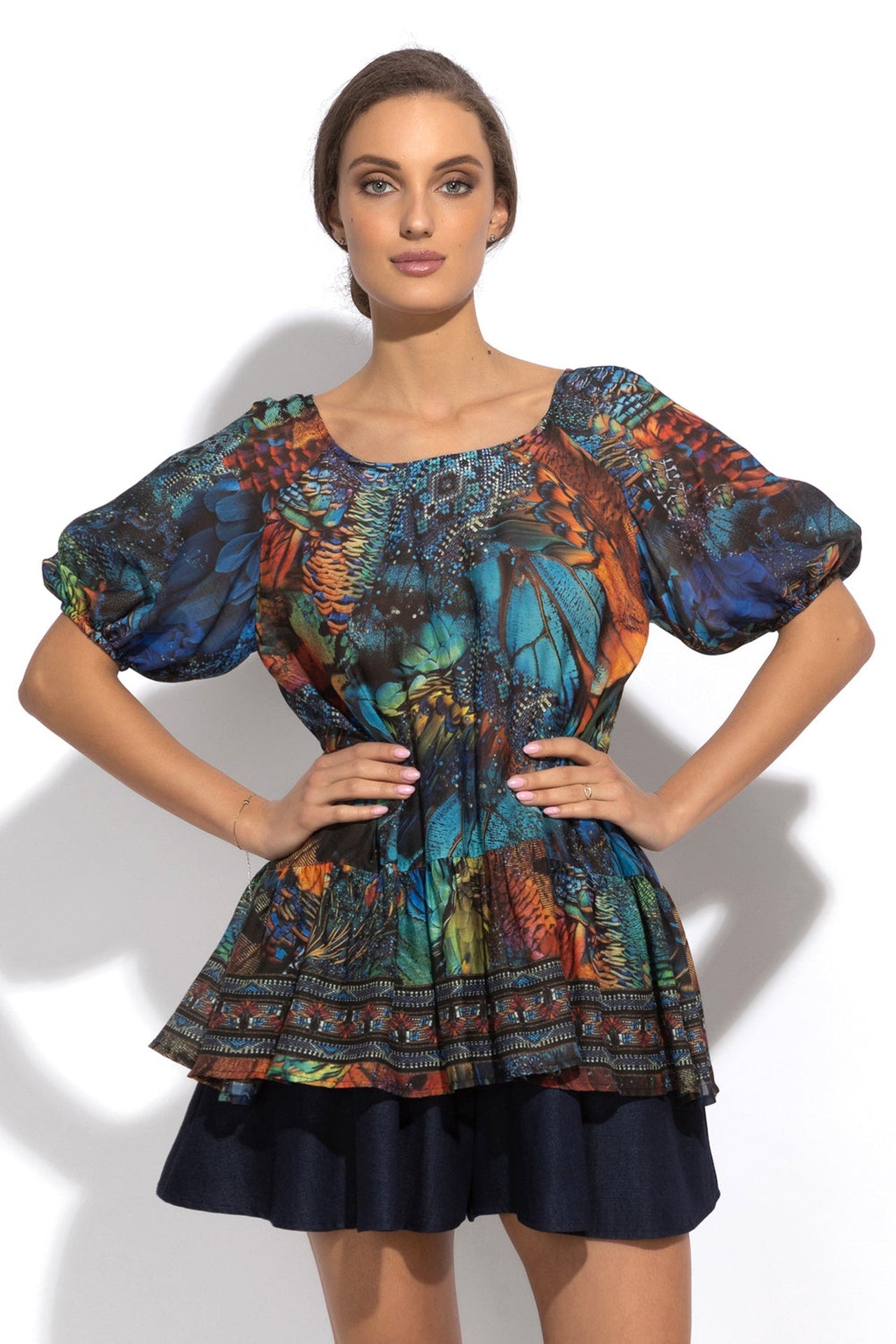 LOOSE VISCOSE AND SILK SHIRT - AMAZONIA JIORO СВОБОДНА РИЗА ОТ ВИСКОЗА С КОПРИНА - AMAZONIA JIORO