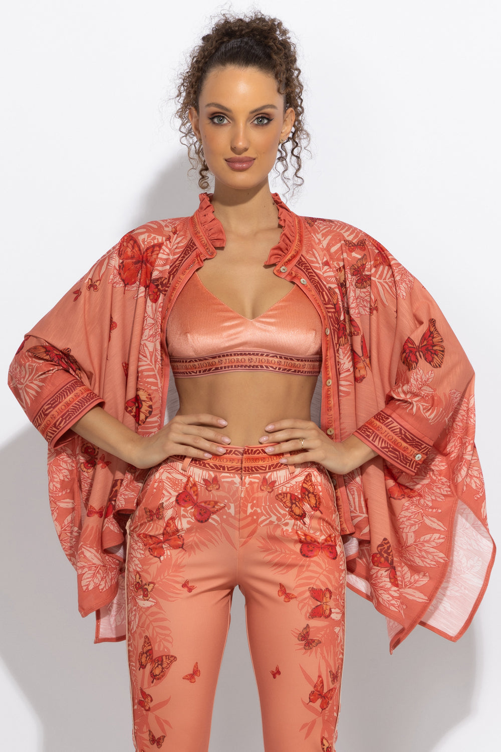 BUSTY SWIMSUIT TOP - PAPAYA BUTTERFLIES