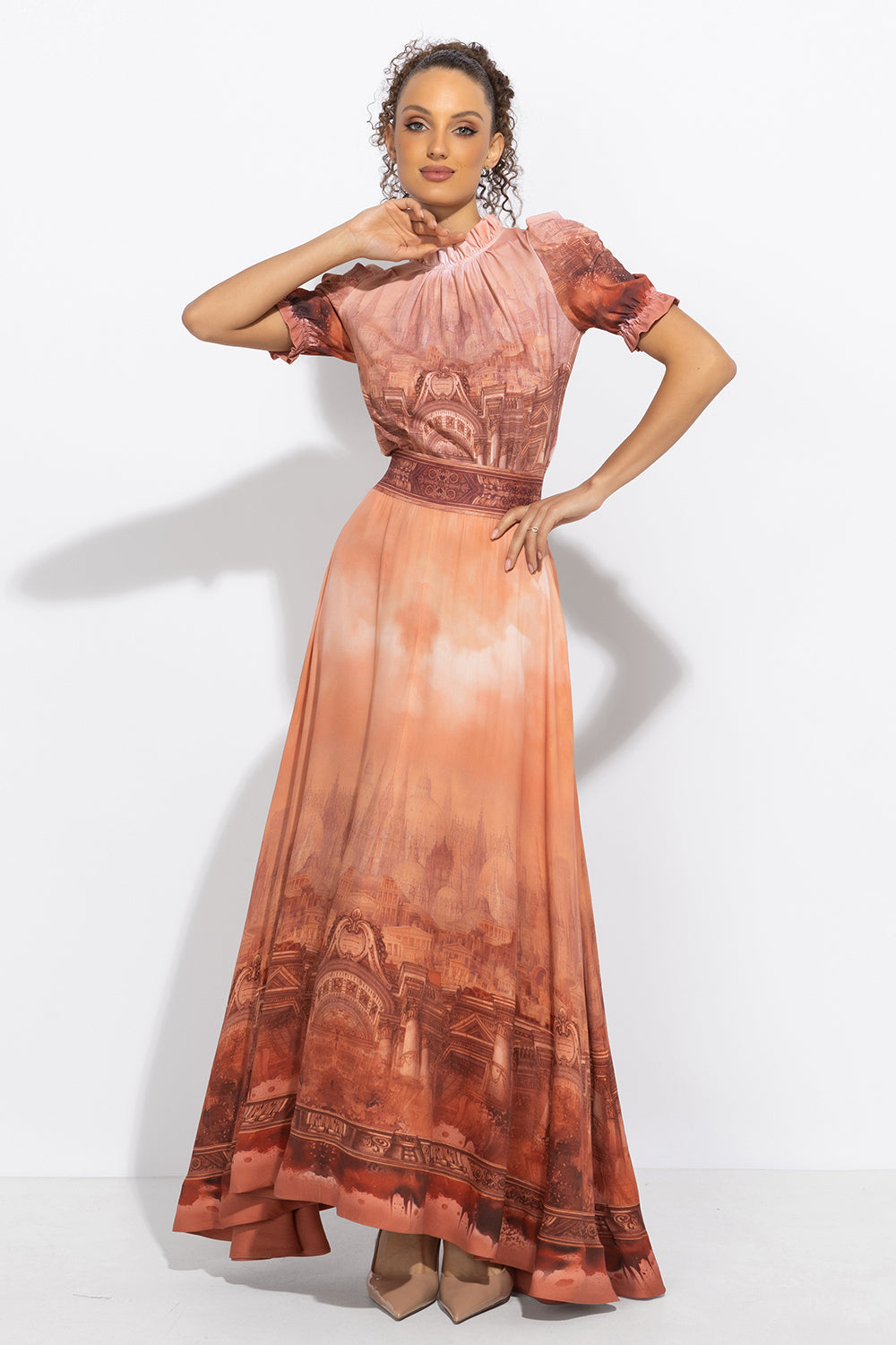 LONG VISCOSE SKIRT WITH ELASTIC WAIST AND SIDE POCKETS - ANCIENT TOWN JIORO ДЪЛГА ПОЛА ОТ ВИСКОЗА С ЛАСТИЧЕН КОЛАН - ANCIENT TOWN JIORO