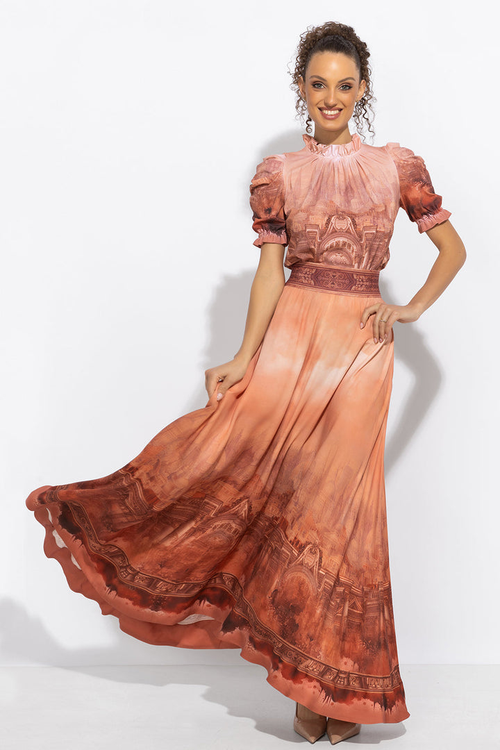 LONG VISCOSE SKIRT WITH ELASTIC WAIST AND SIDE POCKETS - ANCIENT TOWN JIORO ДЪЛГА ПОЛА ОТ ВИСКОЗА С ЛАСТИЧЕН КОЛАН - ANCIENT TOWN JIORO