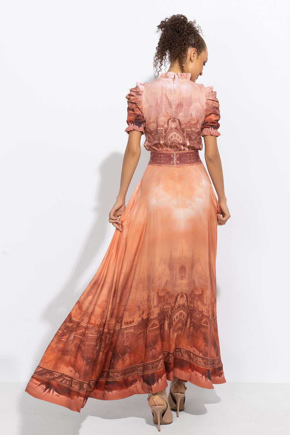 LONG VISCOSE SKIRT WITH ELASTIC WAIST AND SIDE POCKETS - ANCIENT TOWN