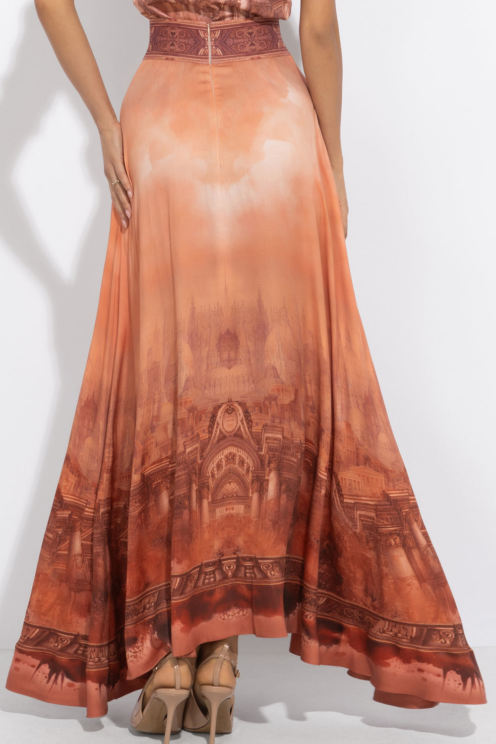 LONG VISCOSE SKIRT WITH ELASTIC WAIST AND SIDE POCKETS - ANCIENT TOWN JIORO ДЪЛГА ПОЛА ОТ ВИСКОЗА С ЛАСТИЧЕН КОЛАН - ANCIENT TOWN JIORO