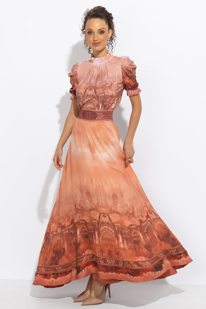 LONG VISCOSE SKIRT WITH ELASTIC WAIST AND SIDE POCKETS - ANCIENT TOWN JIORO ДЪЛГА ПОЛА ОТ ВИСКОЗА С ЛАСТИЧЕН КОЛАН - ANCIENT TOWN JIORO