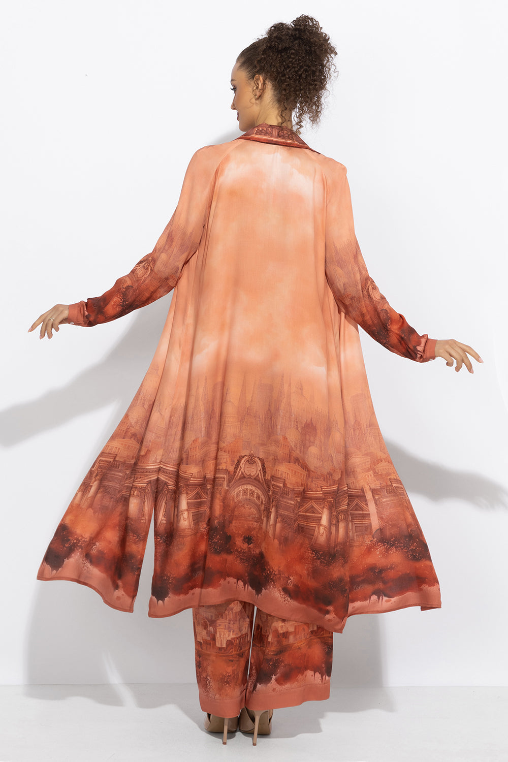 VISCOSE WIDE-LEG TROUSERS WITH ELASTIC WAIST - ANCIENT TOWN