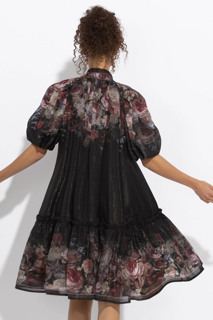 DRESS WITH PUFF SLEEVE - VINTAGE FLOWERS