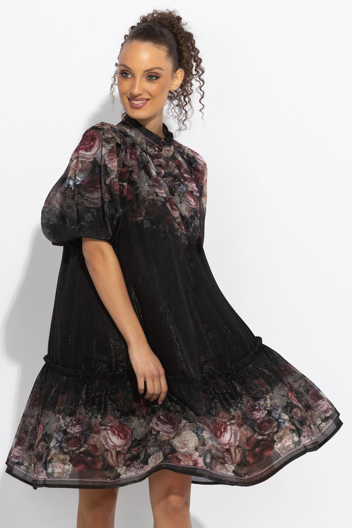 DRESS WITH PUFF SLEEVE - VINTAGE FLOWERS