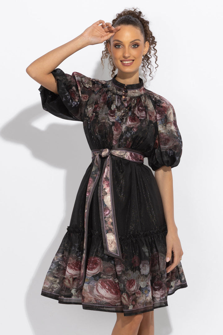 DRESS WITH PUFF SLEEVE - VINTAGE FLOWERS
