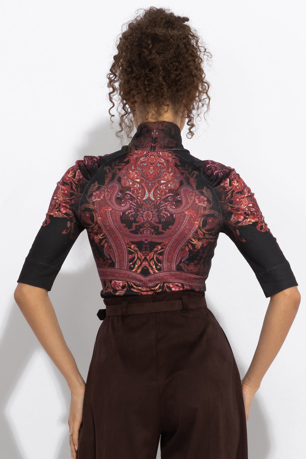 SIGNATURE PRINTED BLOUSE - PAISLEY DARK JIORO ТОП С ПРИНТ - PAISLEY DARK JIORO