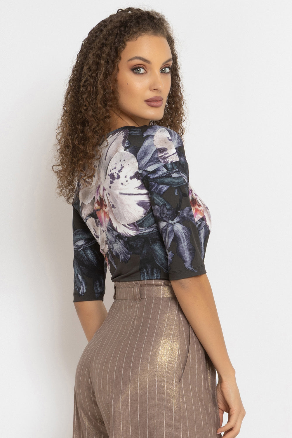 WRAPPED V-NECK BODYSUIT - ORCHID ICE JIORO БОДИ С V-ДЕКОЛТЕ - ORCHID ICE JIORO