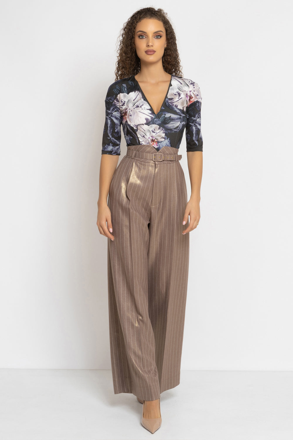 WRAPPED V-NECK BODYSUIT - ORCHID ICE JIORO БОДИ С V-ДЕКОЛТЕ - ORCHID ICE JIORO