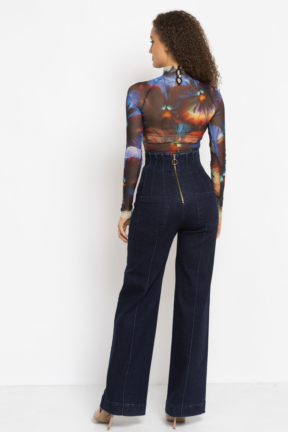 LONG SLEEVE MESH BODYSUIT - VIOLET