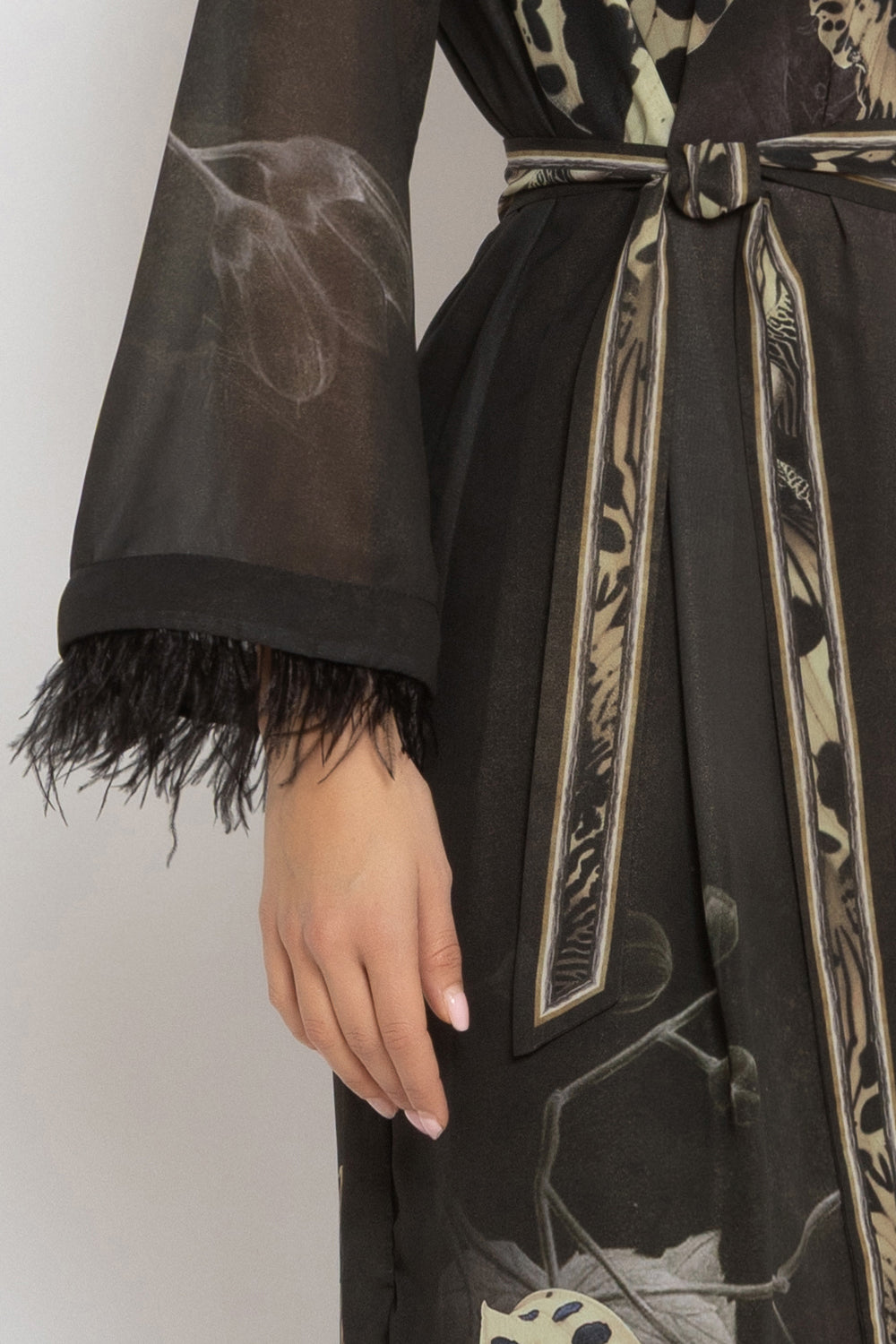 FRENCH CHIFFON CAFTAN DRESS - LEO ORCHID JIORO РОКЛЯ КАФТАН ОТ ФРЕНСКИ ШИФОН - LEO ORCHID JIORO