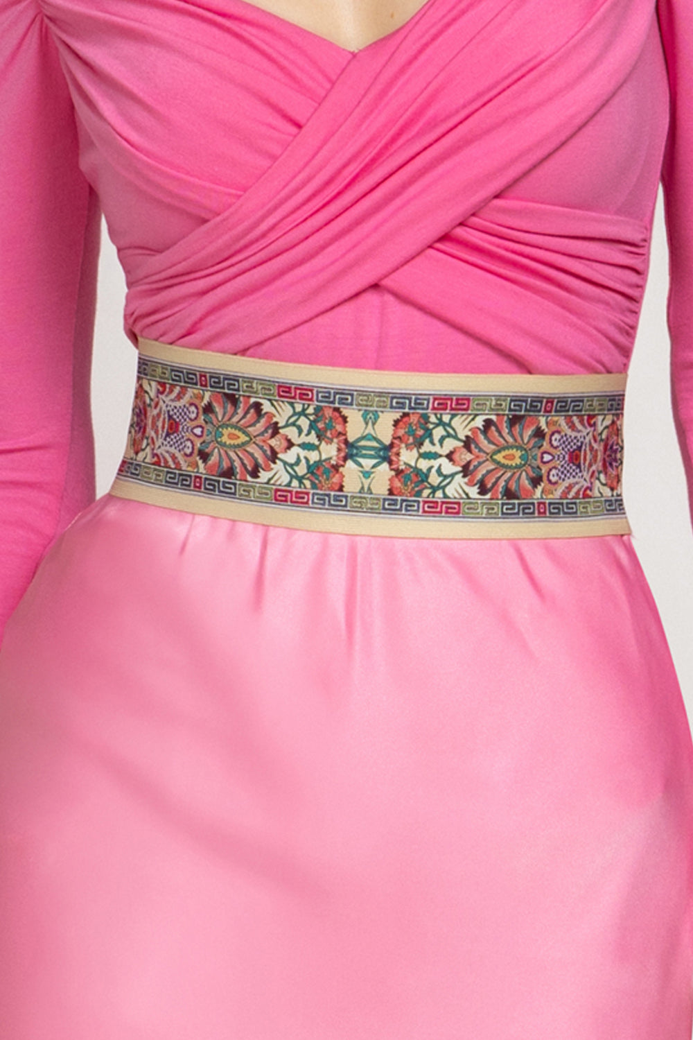WIDE ELASTIC BELT WITH BUCKLE - PAISLEY RED JIORO ЕЛАСТИЧЕН ШИРОК КОЛАН С КАТАРАМА - PAISLEY RED JIORO