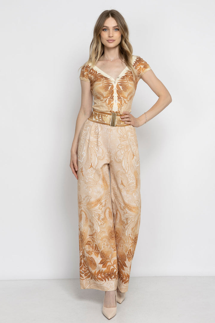 HIGH-WAIST WIDE-LEG PANTS - SUNSET