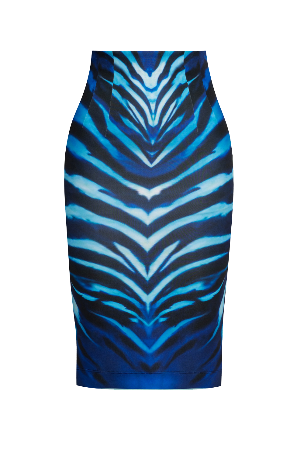 KNEE-LENGTH PENCIL SKIRT - SHADES OF BLUE