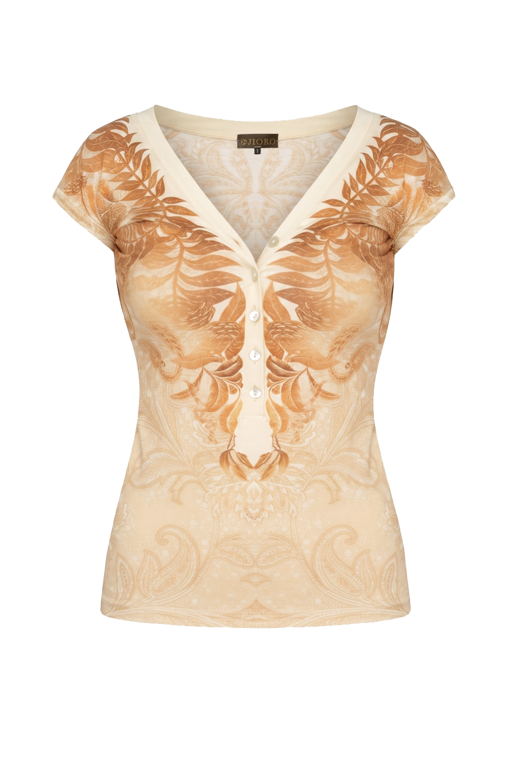 V-NECK TOP WITH BUTTONS - SUNSET