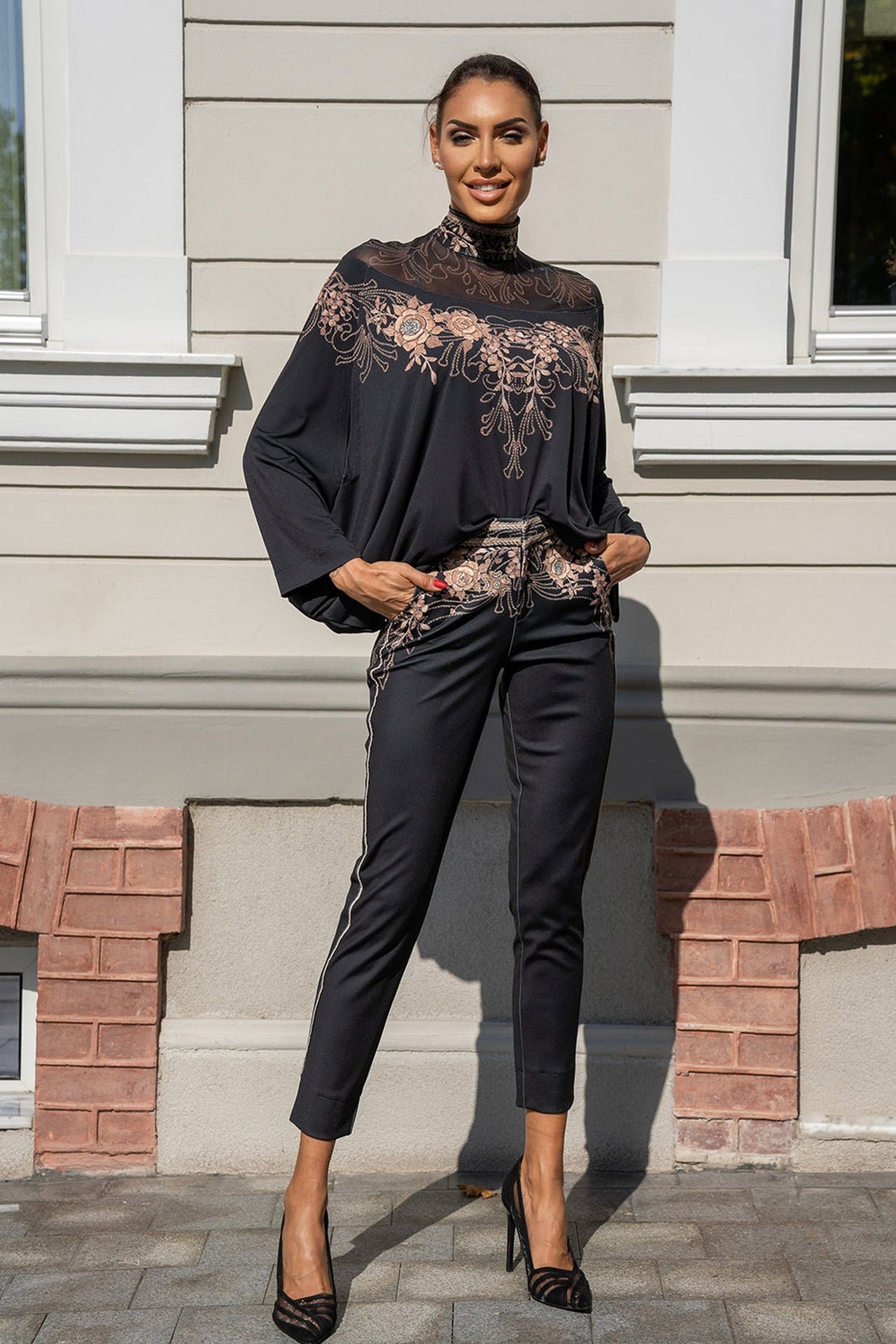 FREE BLOUSE - GOLDEN ROSES JIORO ШИРОКА ПРИЛЕП БЛУЗА С МРЕЖЕСТА ПЛАТКА - GOLDEN ROSES JIORO