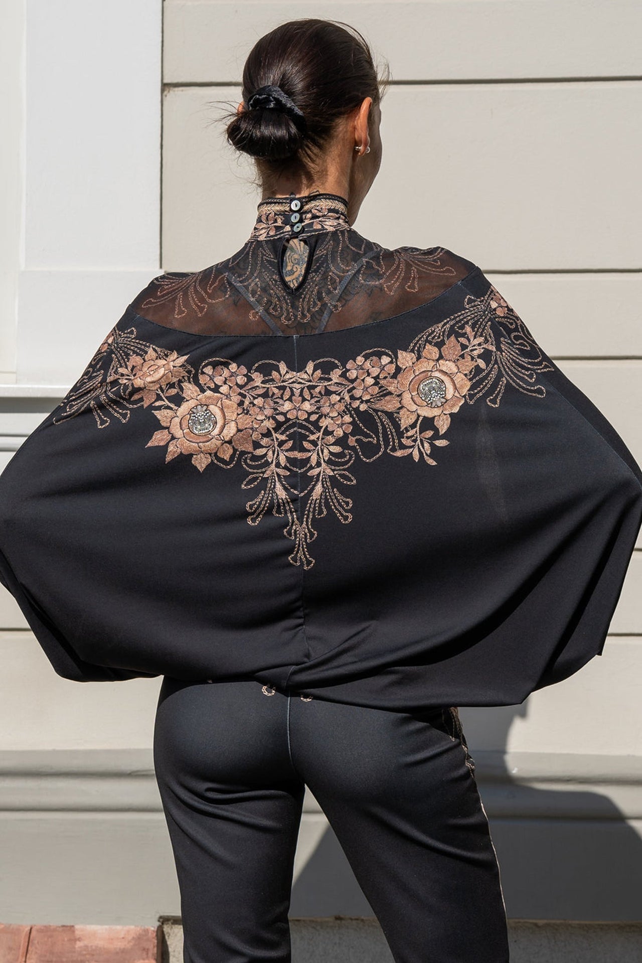 FREE BLOUSE - GOLDEN ROSES JIORO ШИРОКА ПРИЛЕП БЛУЗА С МРЕЖЕСТА ПЛАТКА - GOLDEN ROSES JIORO