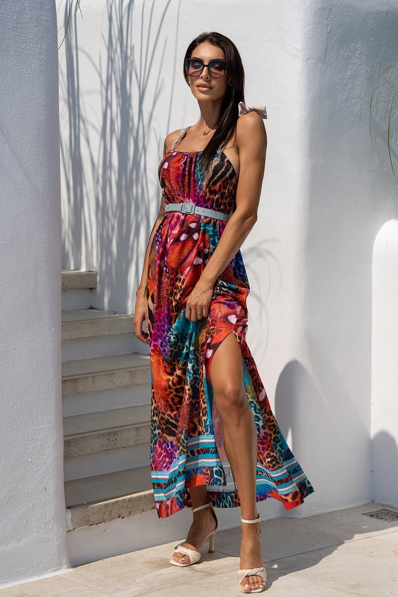 LOOSE LONG DRESS - LEO NEON WILD - Fashion Roots