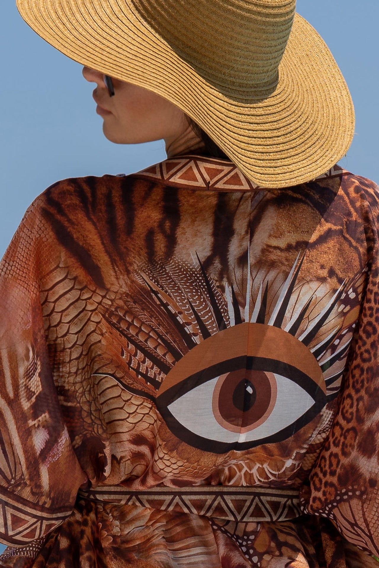 SILK COTTON KIMONO - LEO SAND - Fashion Roots