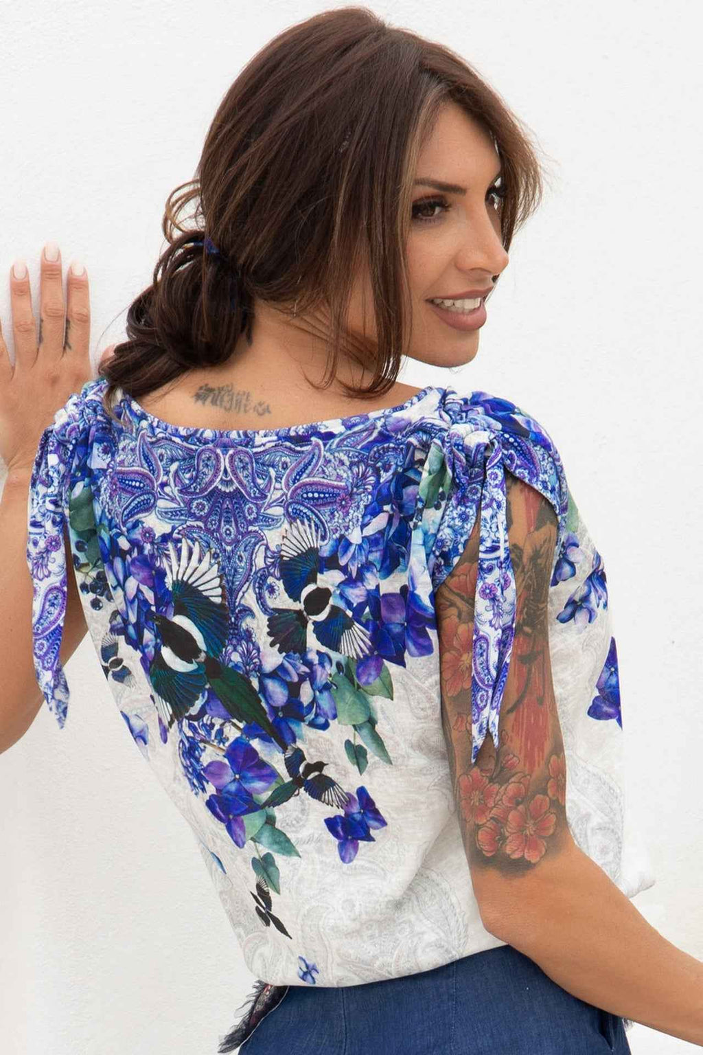FREE BLOUSE - BLUE BIRDS