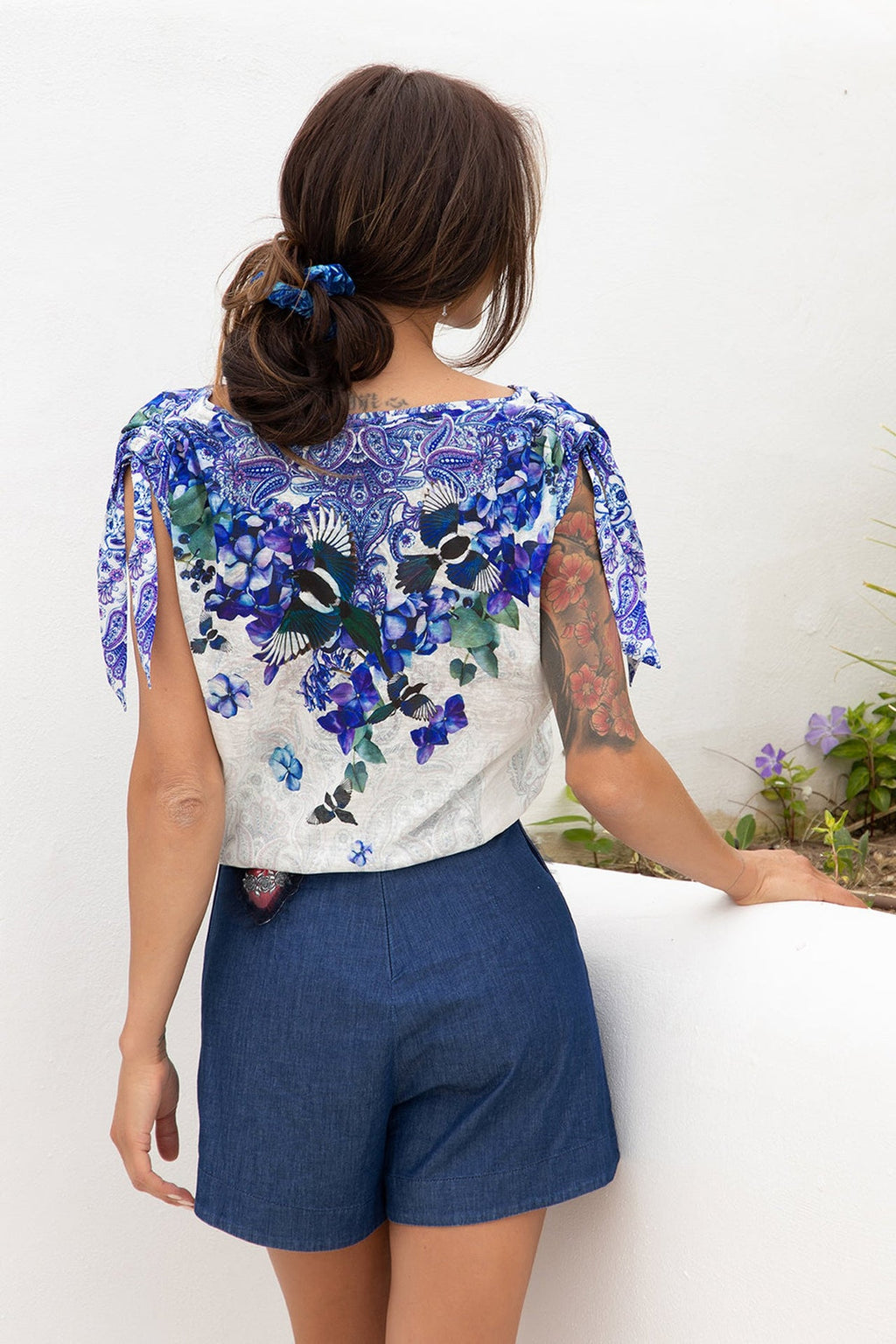 FREE BLOUSE - BLUE BIRDS