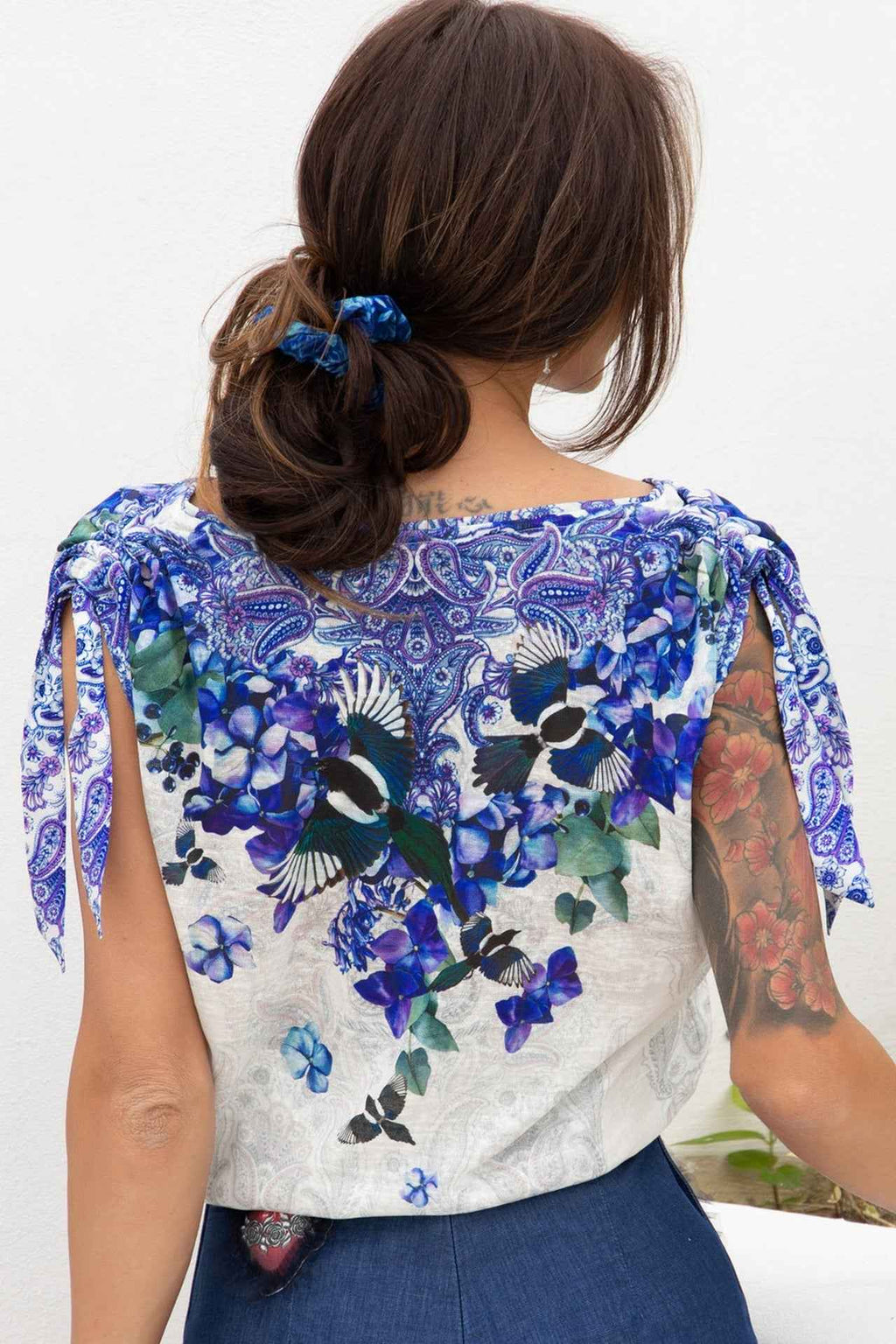 FREE BLOUSE - BLUE BIRDS