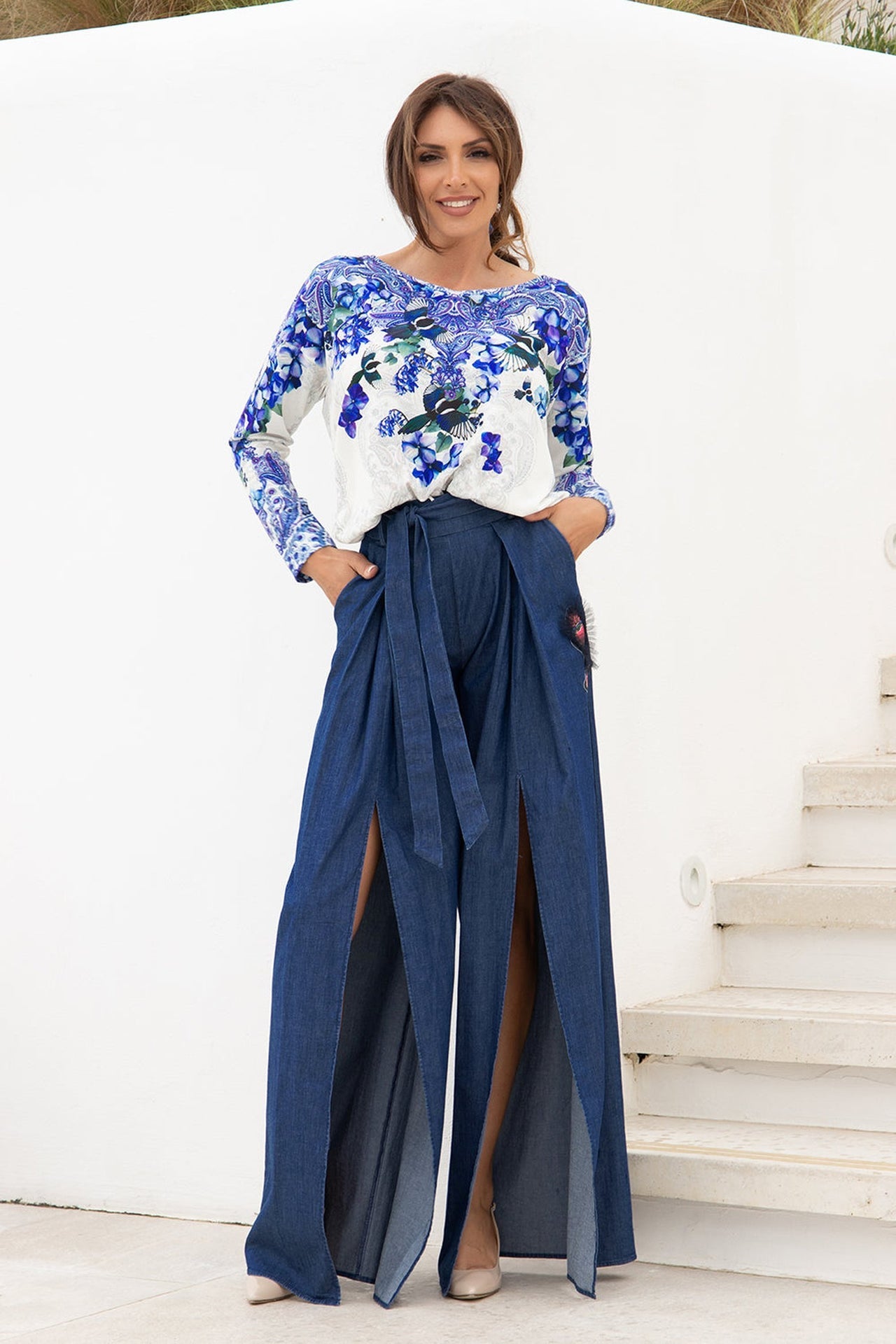 FREE BLOUSE - BLUE BIRDS