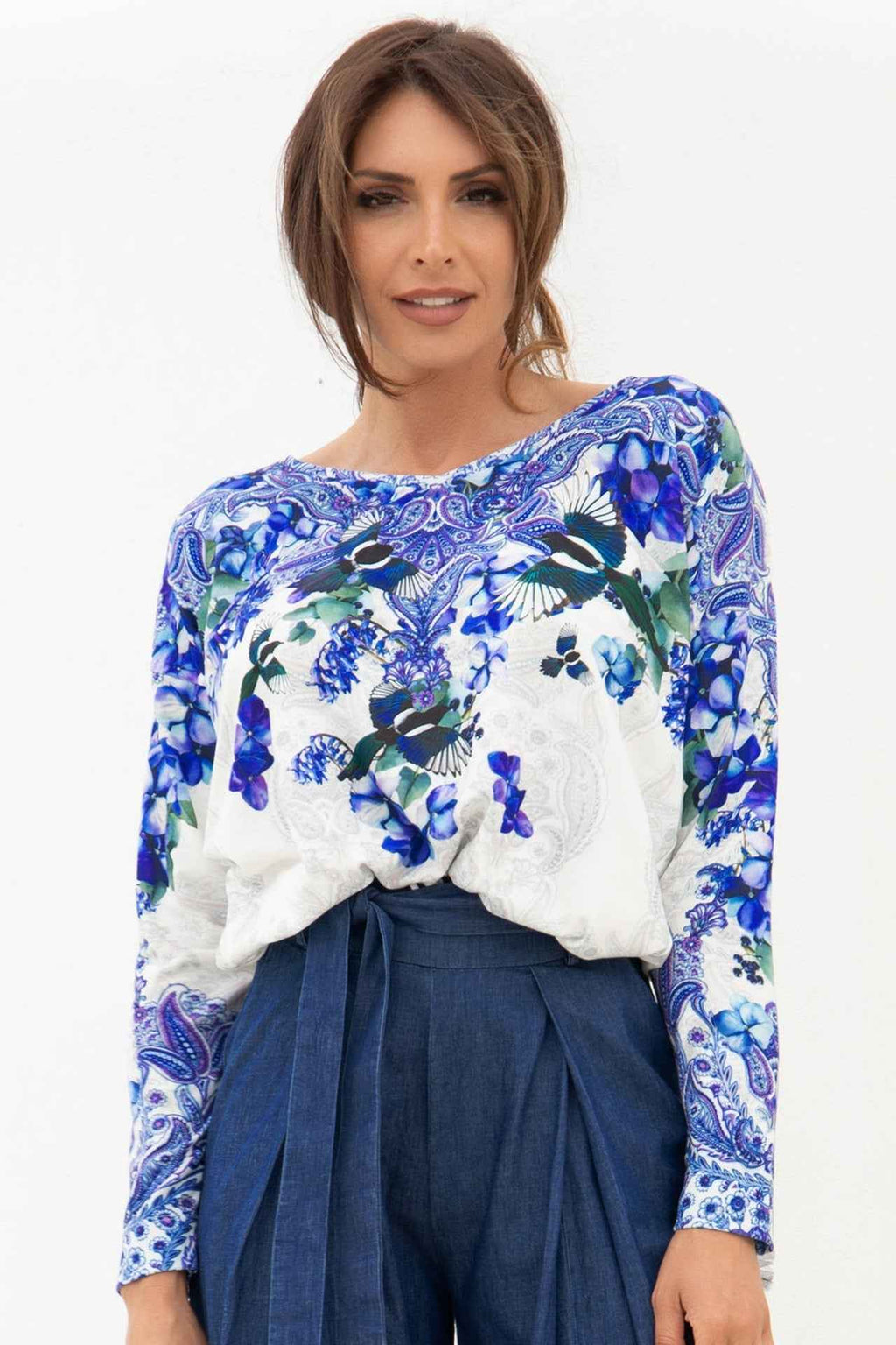 FREE BLOUSE - BLUE BIRDS