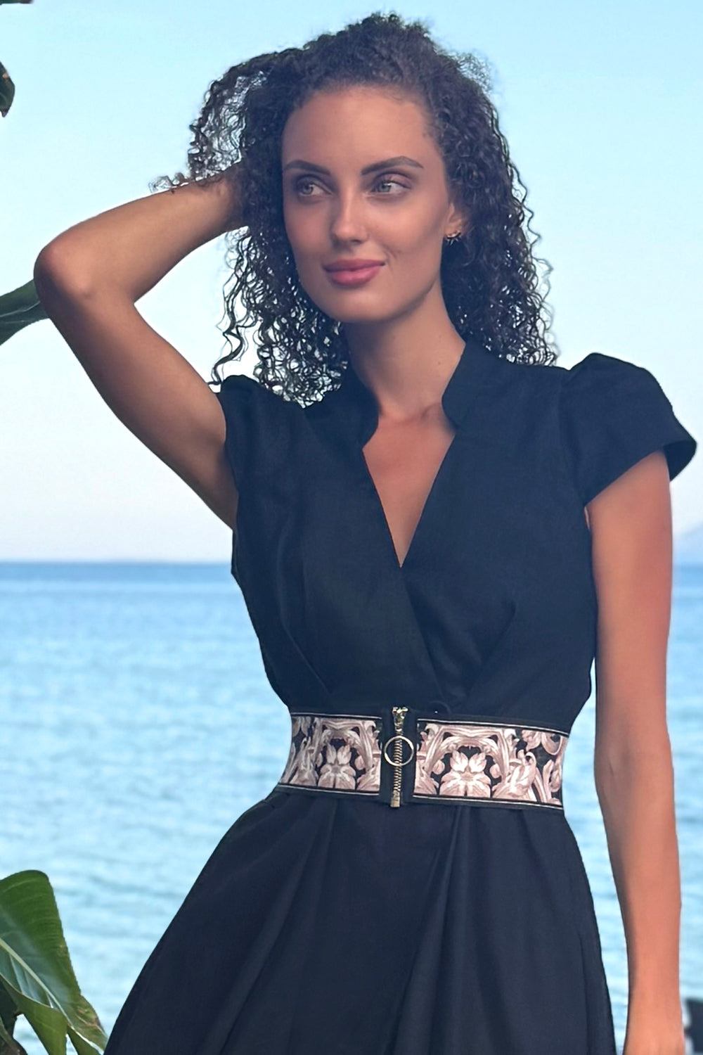 CEINTURE ÉLASTIQUE LARGE AVEC FERMETURE ÉCLAIR - PERLE BAROQUE