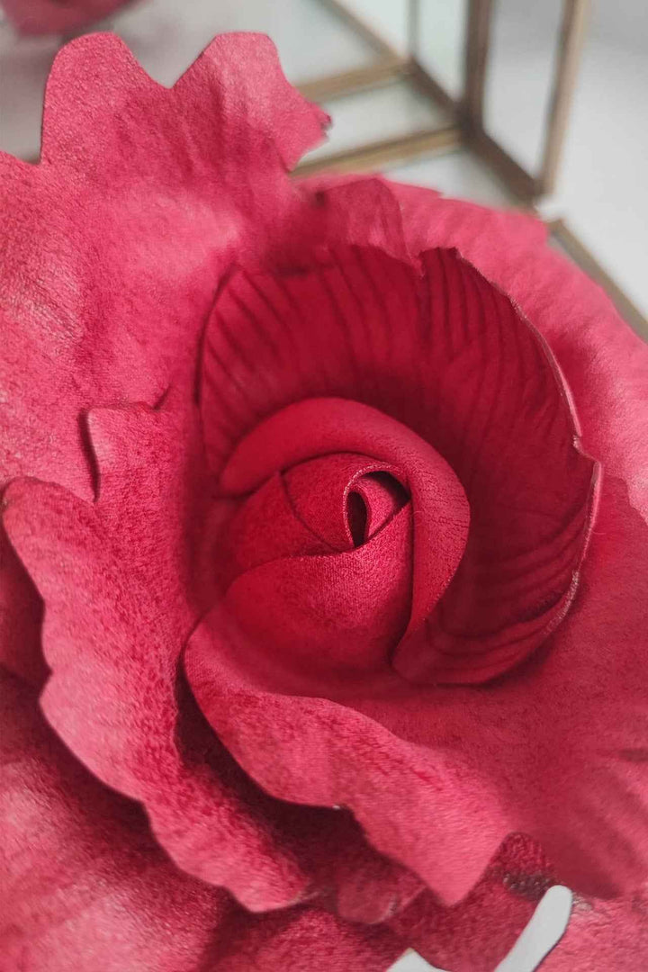 MEDIUM SUEDE-LOOK CYCLAMEN ROSE BROOCH - Fashion Roots